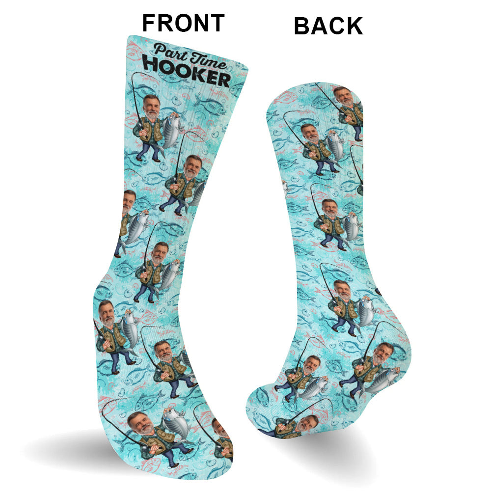 Part Time Hooker - Personalized Fishing Socks
