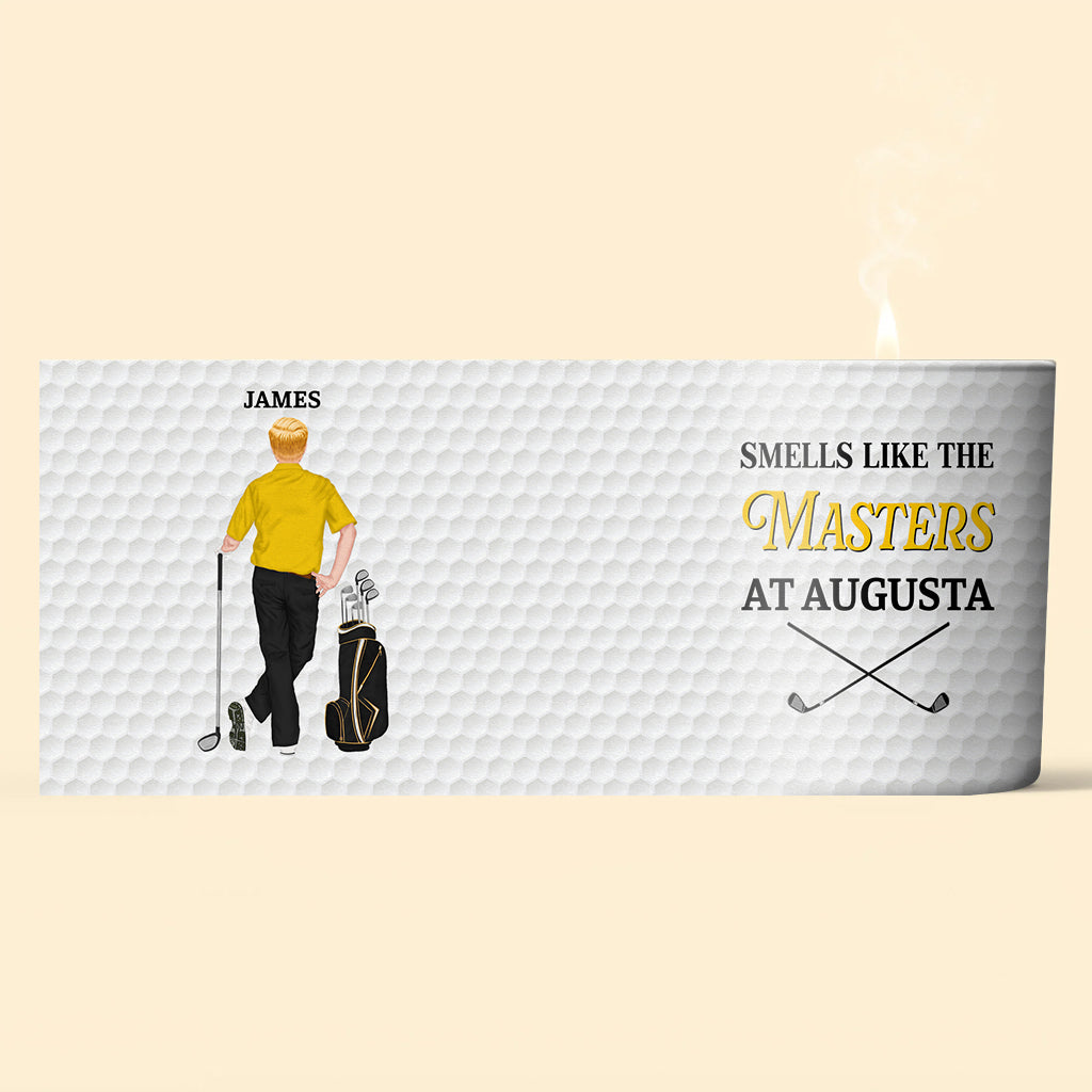 Riecht wie das Masters – Personalisierte Golfkerze mit Holzdeckel