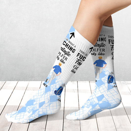So sieht ein fantastischer Golfer aus – personalisierte Golfsocken