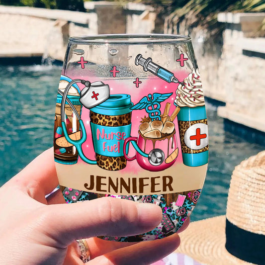 Krankenschwesterleben – Geschenkidee für Krankenschwestern, Mütter, Ehefrauen, Freundinnen – Personalisiertes Weinglas