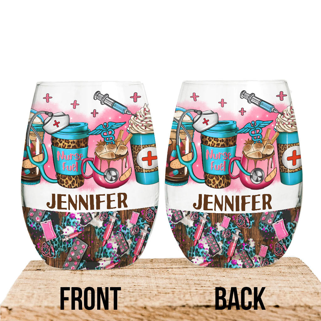 Krankenschwesterleben – Geschenkidee für Krankenschwestern, Mütter, Ehefrauen, Freundinnen – Personalisiertes Weinglas