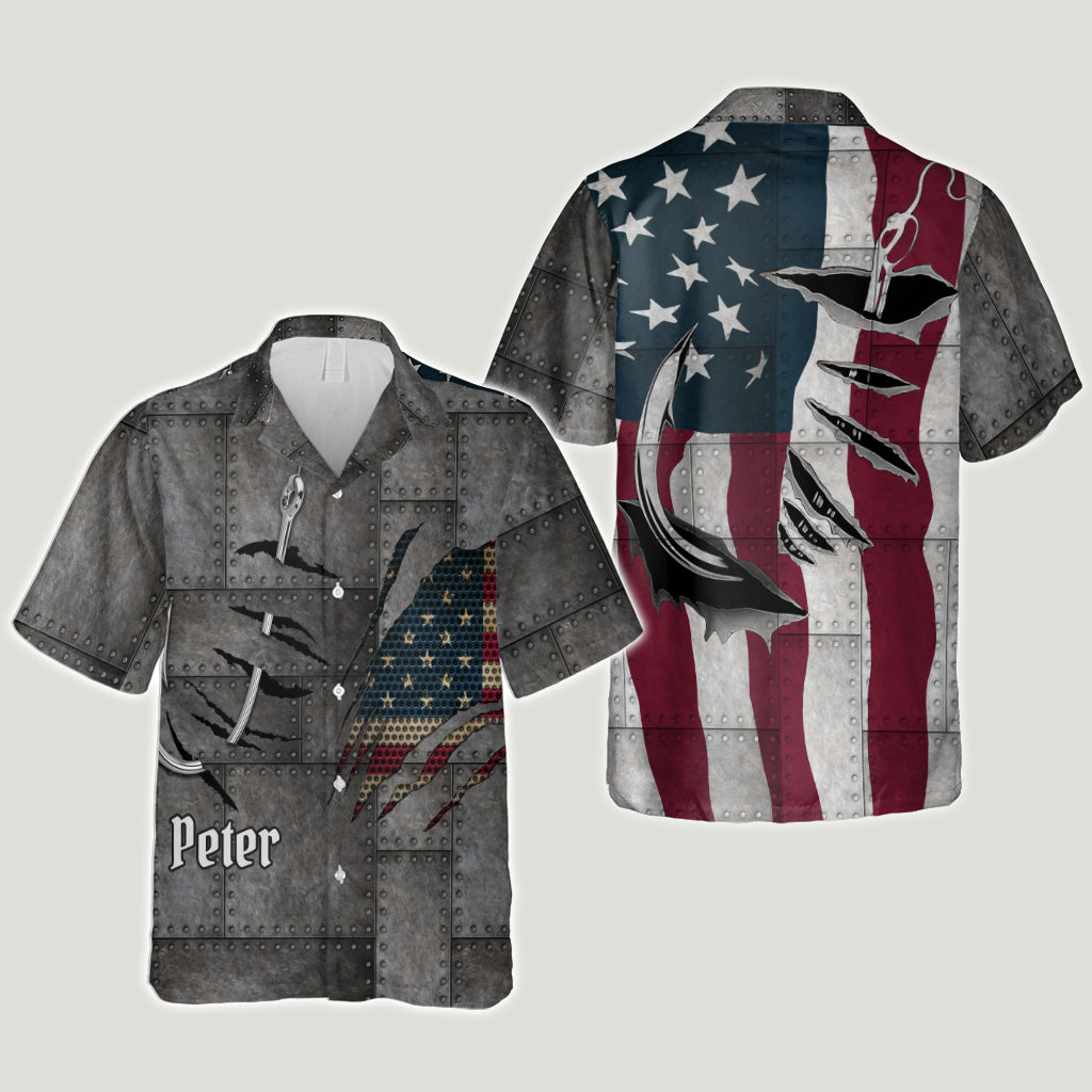 Patriot Anglers Vintage - Personalized Fishing Hawaiian Shirt