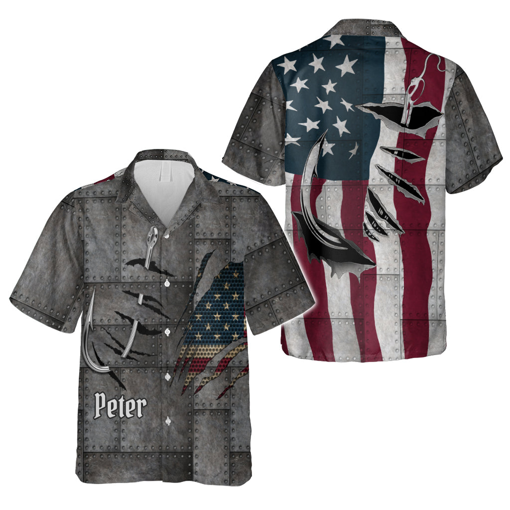 Patriot Anglers Vintage - Personalized Fishing Hawaiian Shirt
