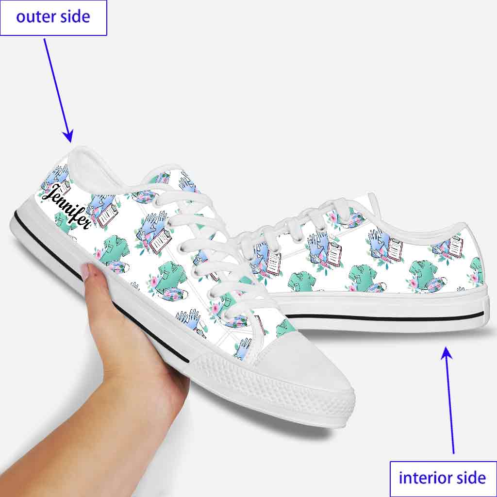 Nurse Work - Personalized Nurse Low Top Shoes