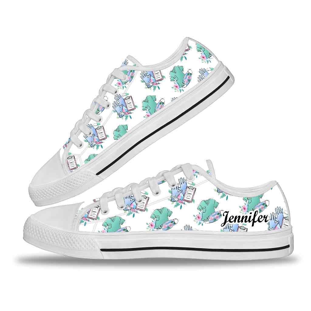 Nurse Work - Personalized Nurse Low Top Shoes