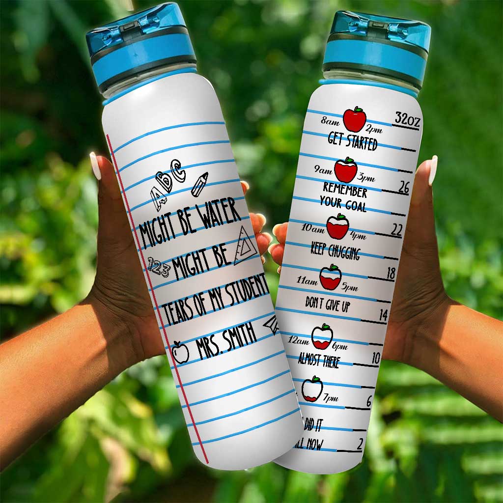 Könnte Wasser sein, könnte Tränen sein – Personalisierte Trinkflasche für Lehrer