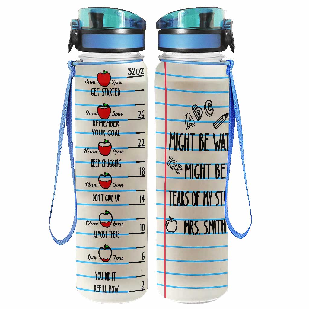 Könnte Wasser sein, könnte Tränen sein – Personalisierte Trinkflasche für Lehrer