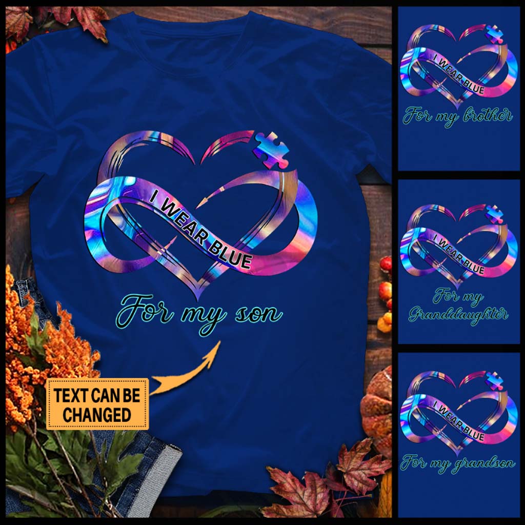 Ich trage Blau – Personalisiertes T-Shirt und Hoodie zur Sensibilisierung für Autismus