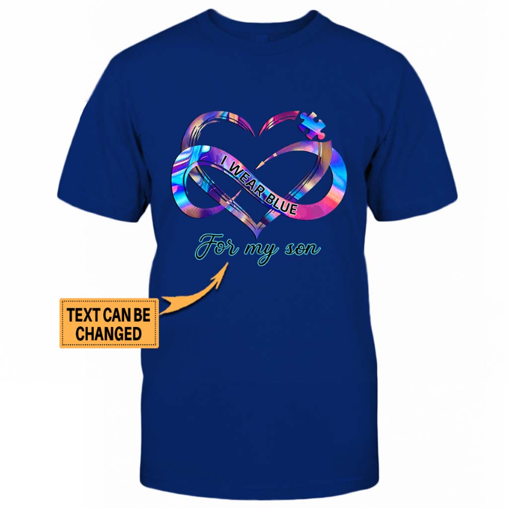 Ich trage Blau – Personalisiertes T-Shirt und Hoodie zur Sensibilisierung für Autismus