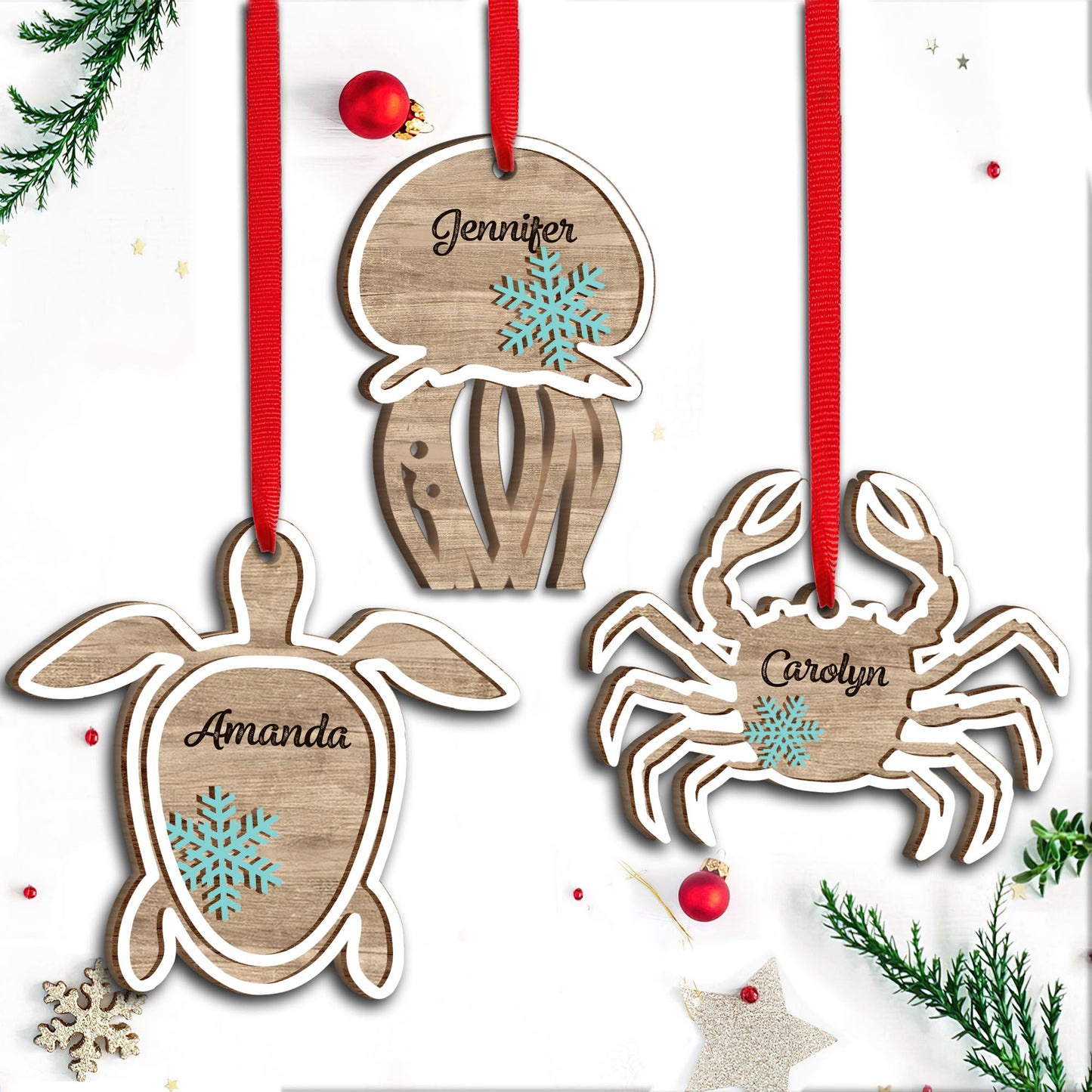 Love The Sea - Personalized Sea Lover 2 Layered Piece Ornament
