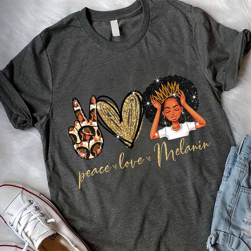 Melanin – T-Shirt und Hoodie für Afroamerikaner mit Glitzer-Imitat 1121