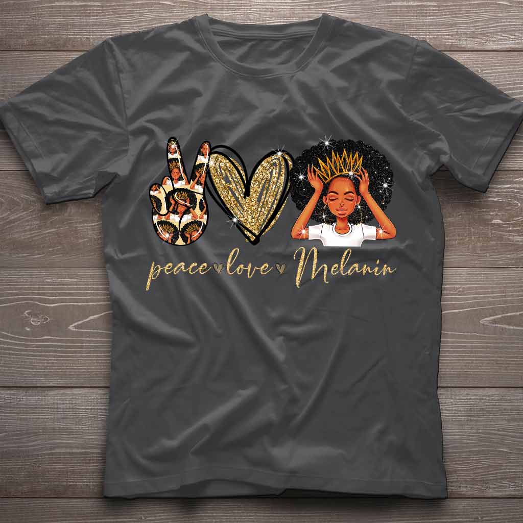 Melanin – T-Shirt und Hoodie für Afroamerikaner mit Glitzer-Imitat 1121