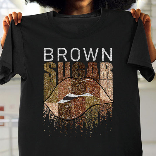 Brown Sugar – T-Shirt und Hoodie für Afroamerikaner mit Glitzer-Imitat 1121