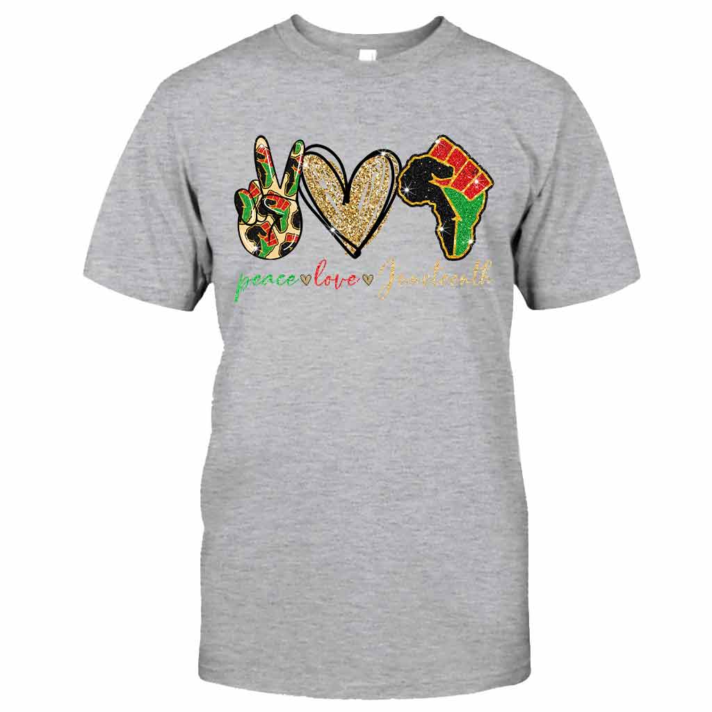 Juneteenth – T-Shirt und Hoodie für Afroamerikaner mit Glitzer-Imitat 1121