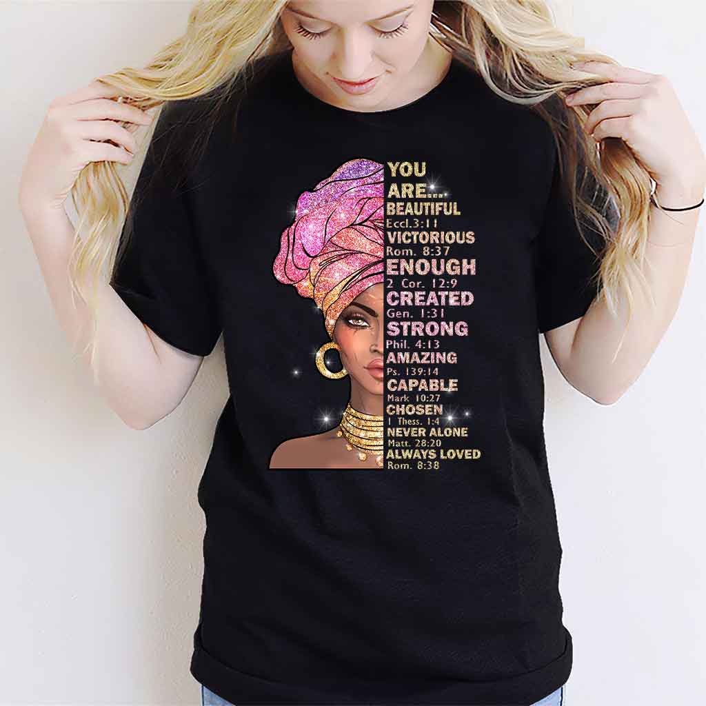 Du bist wunderschön – T-Shirt und Hoodie für Afroamerikaner mit Glitzer-Imitat 1121