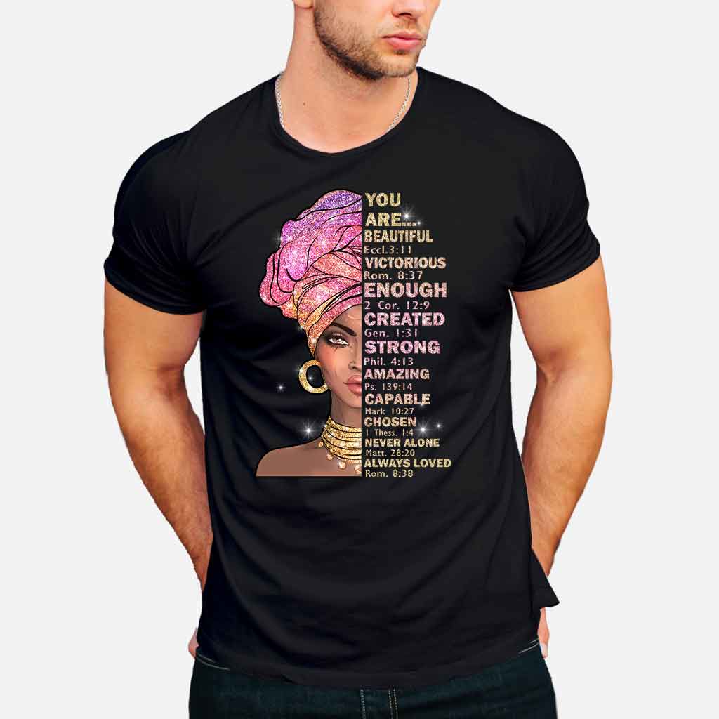 Du bist wunderschön – T-Shirt und Hoodie für Afroamerikaner mit Glitzer-Imitat 1121