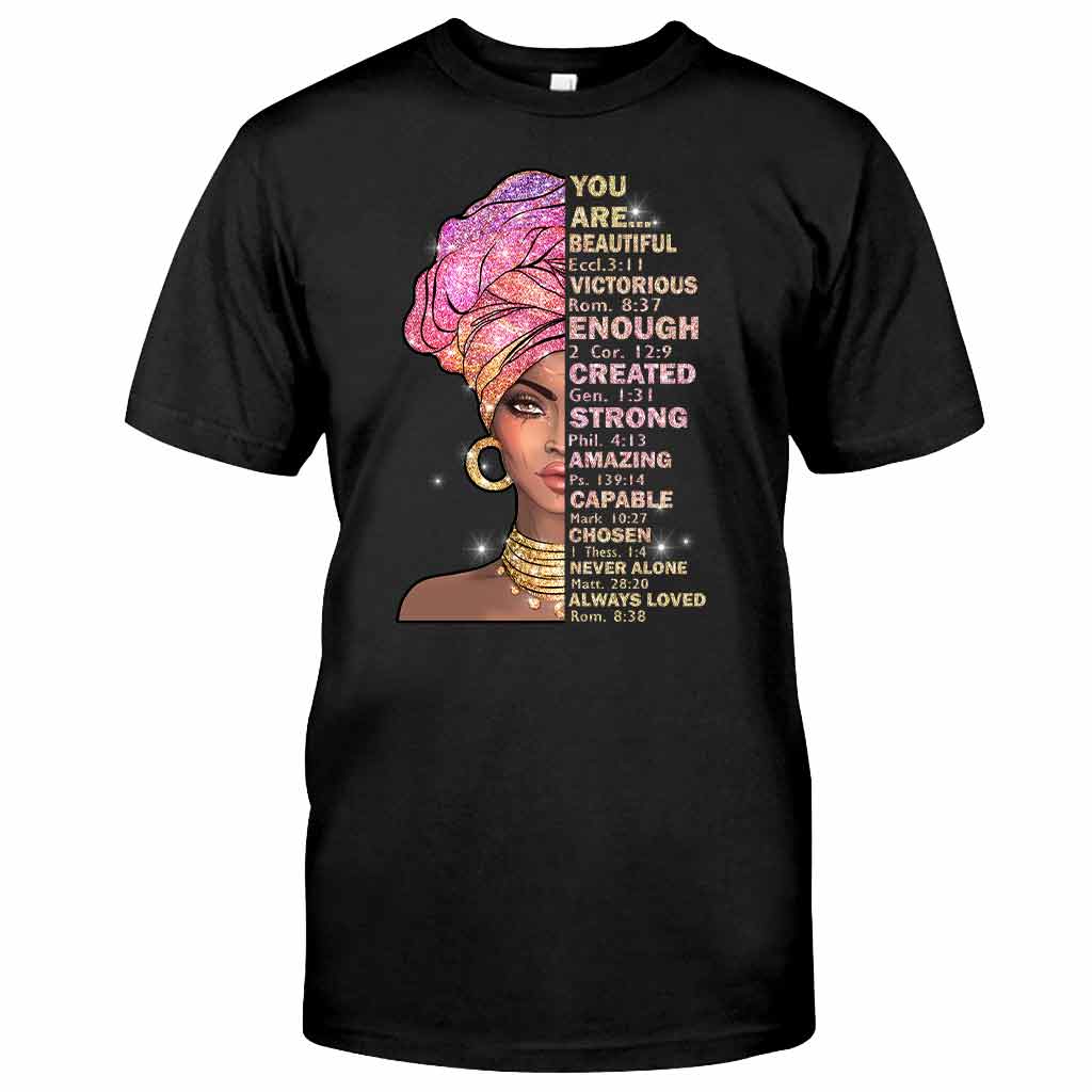 Du bist wunderschön – T-Shirt und Hoodie für Afroamerikaner mit Glitzer-Imitat 1121
