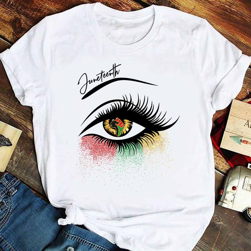 Juneteenth – T-Shirt und Hoodie für Afroamerikaner mit Glitzer-Imitat 112021