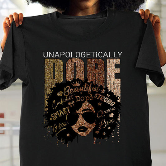 Black Queen – T-Shirt und Hoodie für Afroamerikanerinnen mit Glitzer-Imitat 1121