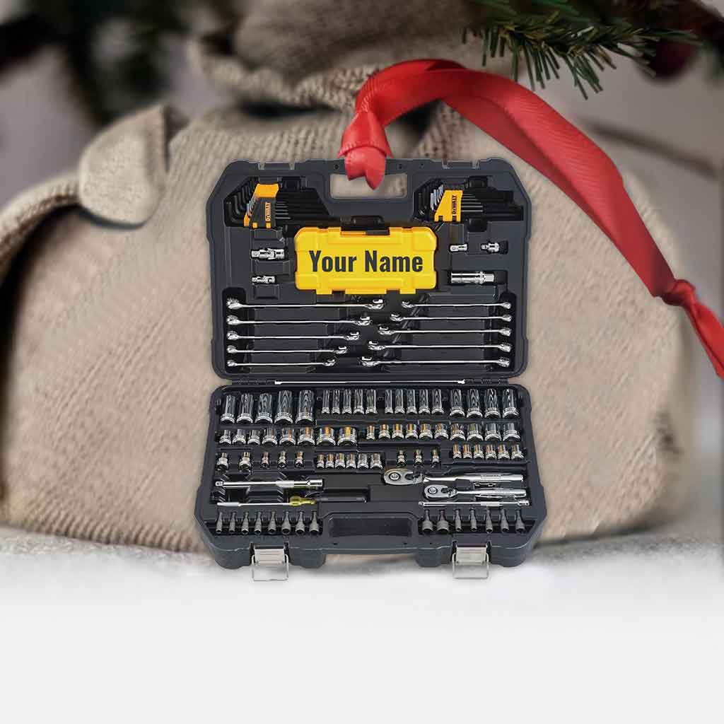 Ich liebe meinen Mechaniker – Personalisierter Weihnachtsschmuck (beidseitig bedruckt)