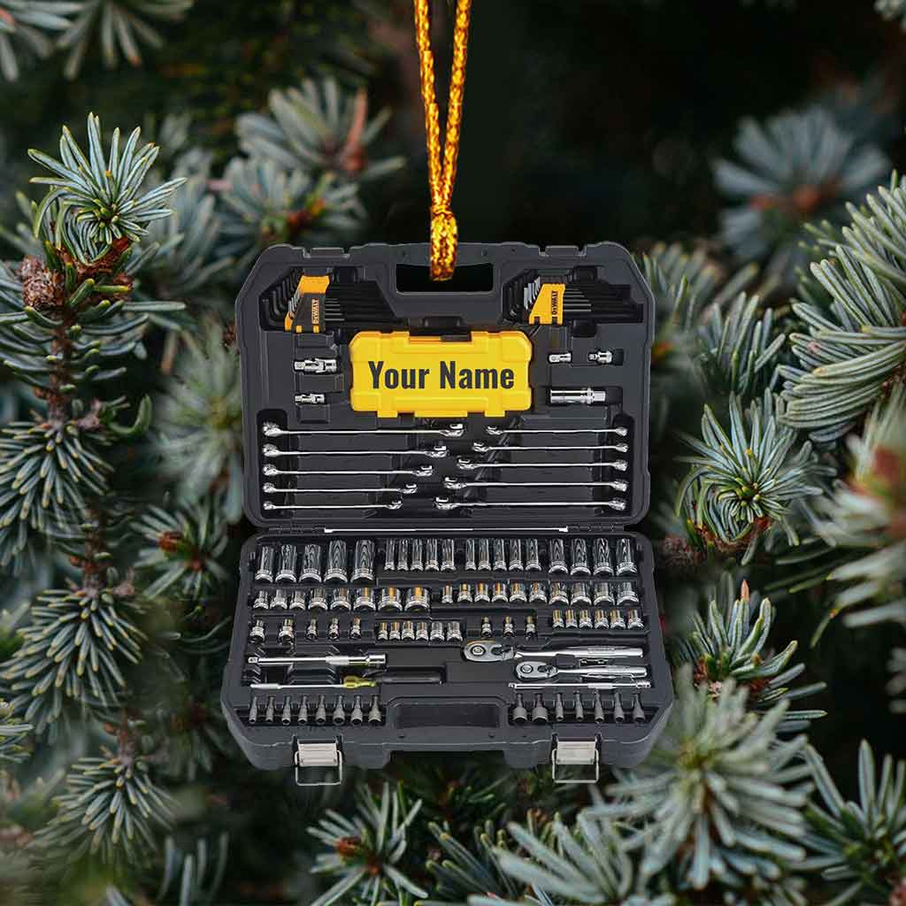 Ich liebe meinen Mechaniker – Personalisierter Weihnachtsschmuck (beidseitig bedruckt)