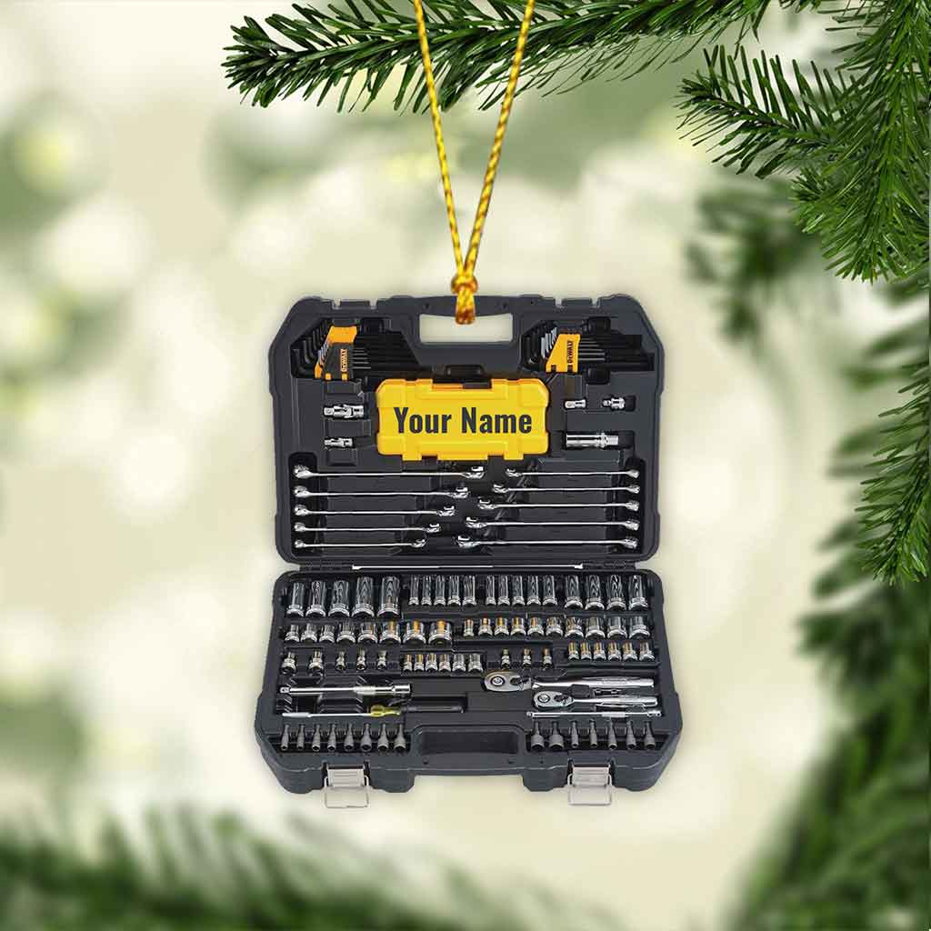 Ich liebe meinen Mechaniker – Personalisierter Weihnachtsschmuck (beidseitig bedruckt)