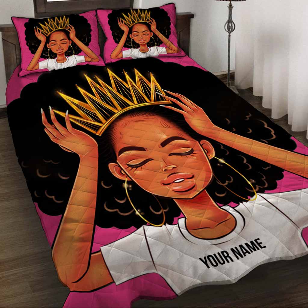 Schwarze Königin – Personalisiertes Quilt-Set für Afroamerikaner 1121