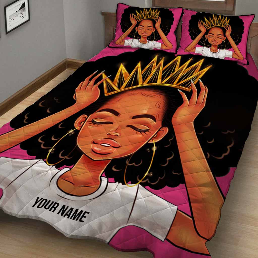 Schwarze Königin – Personalisiertes Quilt-Set für Afroamerikaner 1121
