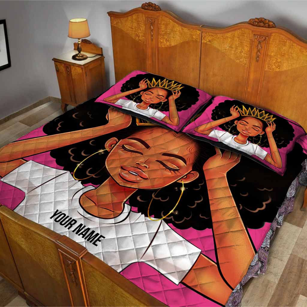Schwarze Königin – Personalisiertes Quilt-Set für Afroamerikaner 1121
