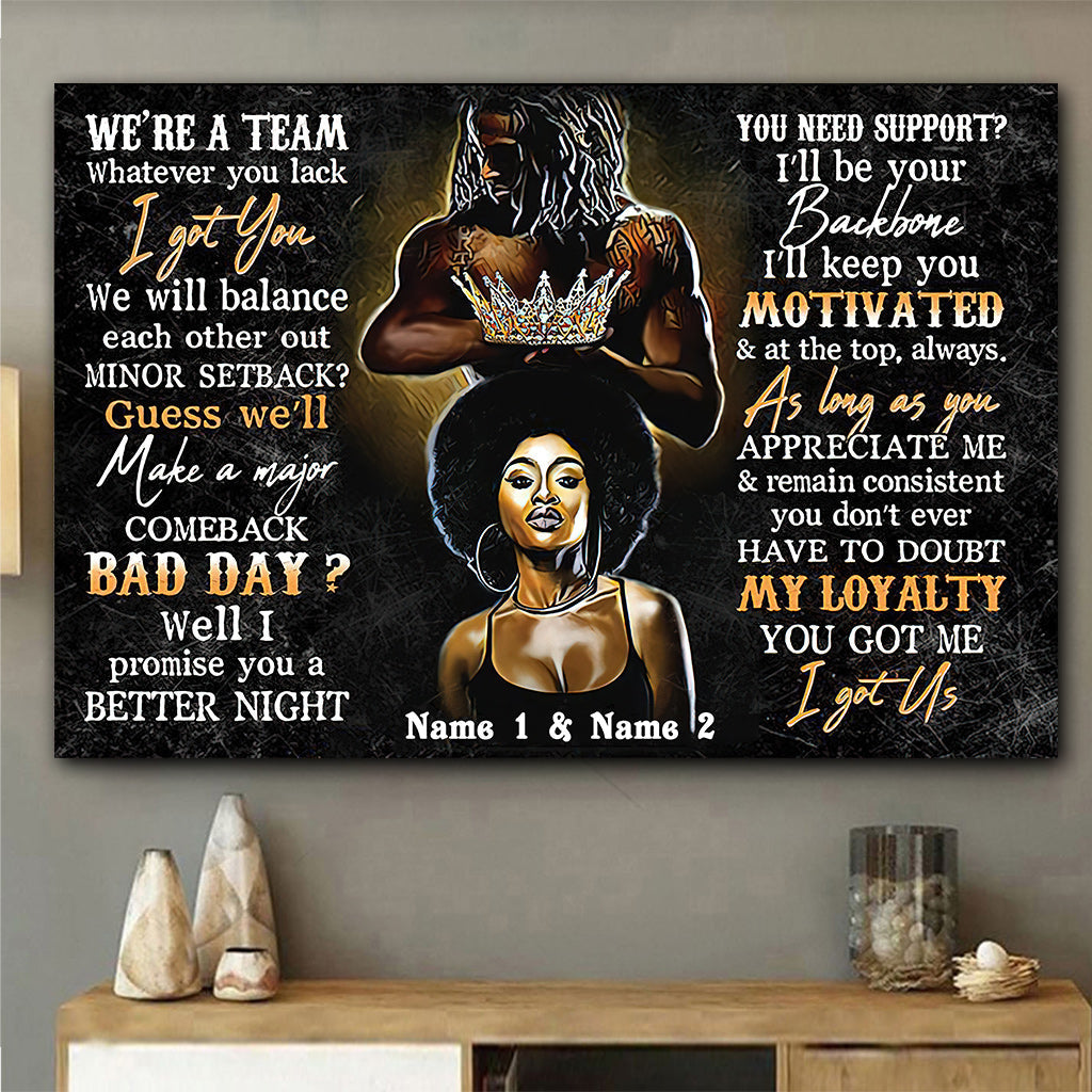 Schwarzes Paar – Personalisiertes Poster für Afroamerikaner