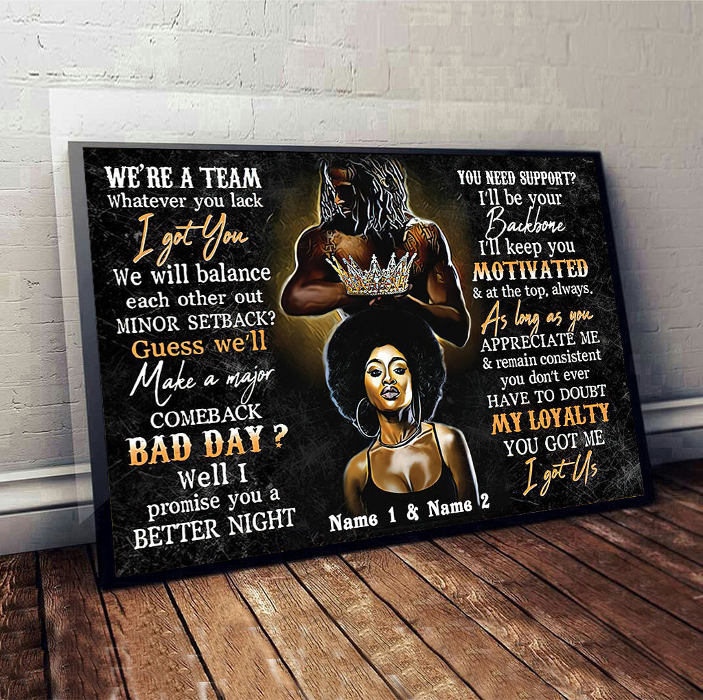 Schwarzes Paar – Personalisiertes Poster für Afroamerikaner