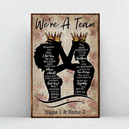 Wir sind ein Team – Personalisiertes Poster für Afroamerikaner