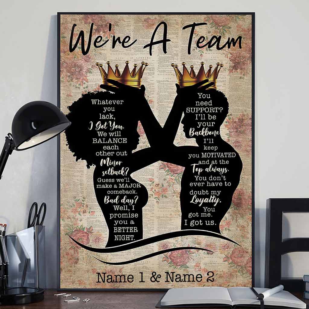 Wir sind ein Team – Personalisiertes Poster für Afroamerikaner