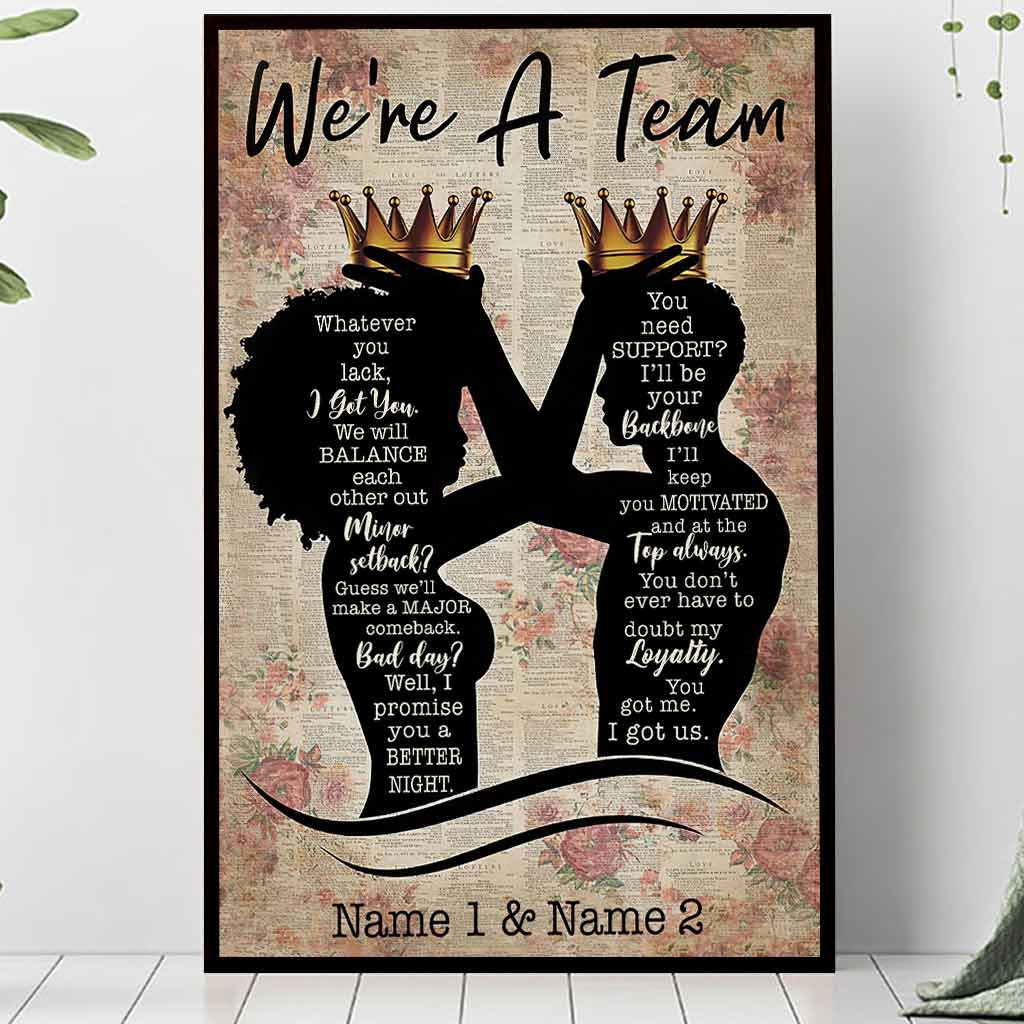 Wir sind ein Team – Personalisiertes Poster für Afroamerikaner