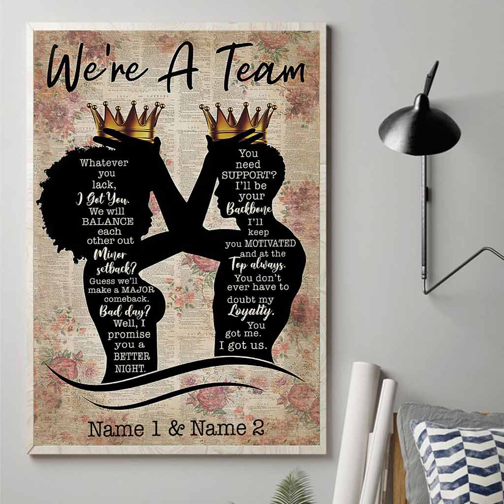 Wir sind ein Team – Personalisiertes Poster für Afroamerikaner