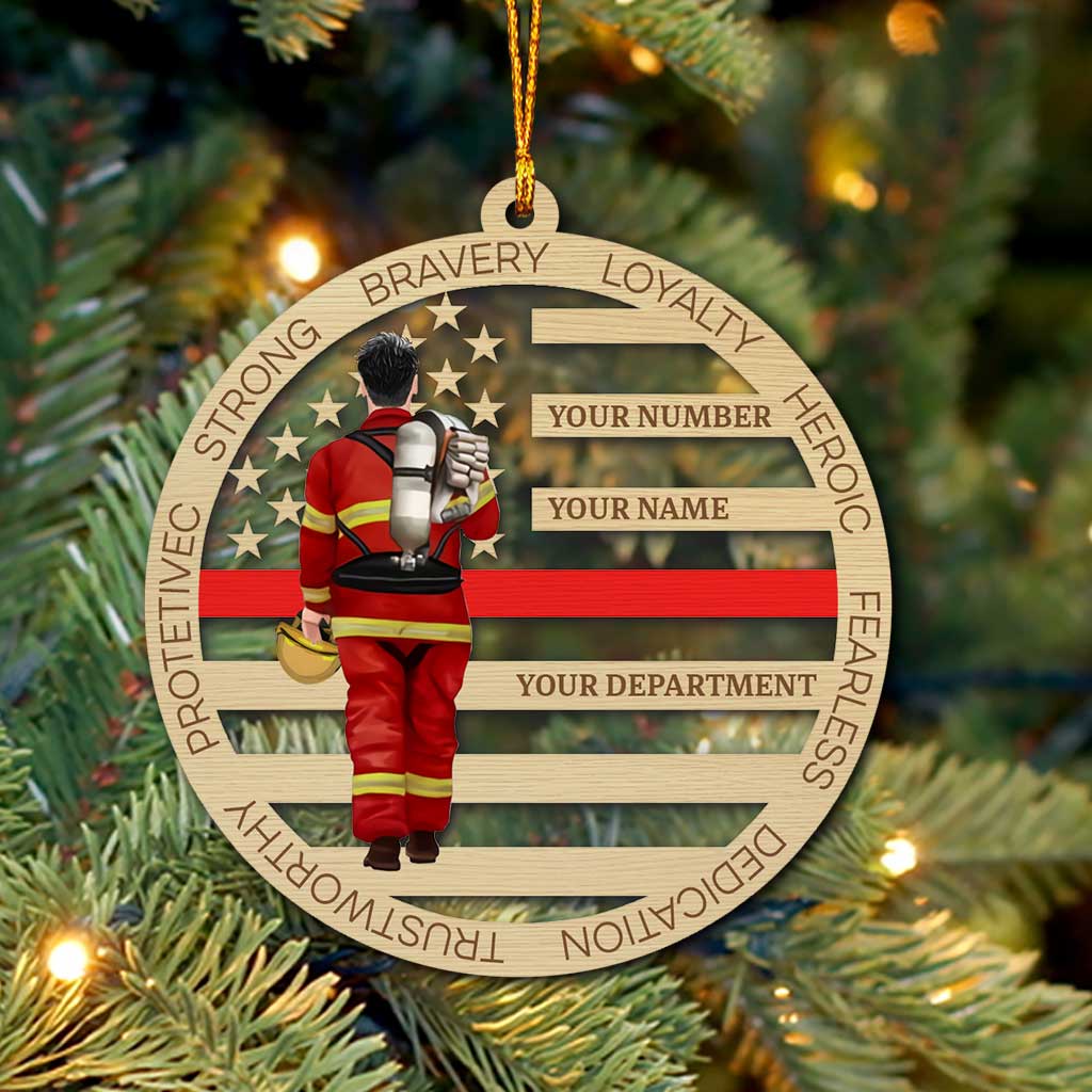 Firefighter - Personalized Christmas Firefighter Transparent Ornament