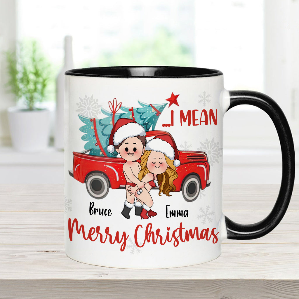 „Bend Me Over I Mean Merry Christmas“ – personalisierte Tasse für Paare