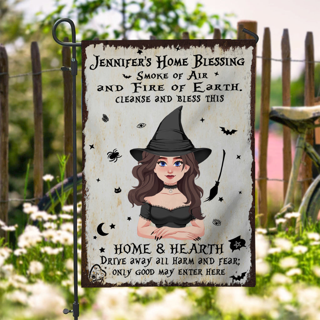 Home Blessing - Personalized Witch Garden Flag