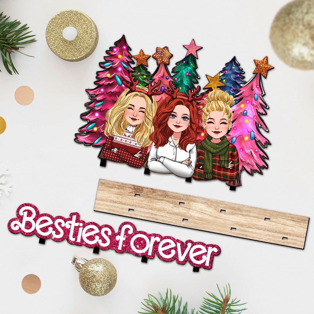 Beste Freundinnen für immer – Geschenk für eine Freundin – Personalisierte, einlagige, große, freistehende Dekoration