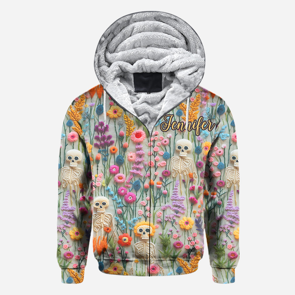 Blumenskelett - Personalisiertes Totenkopf-Shirt