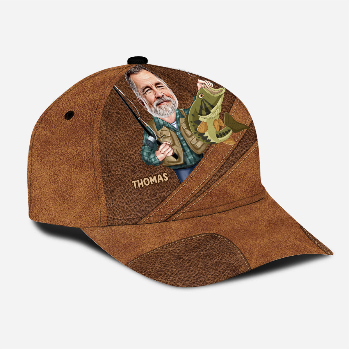 Foto eingefügt Lustiges Angeln Halten Sie es ruhig - Personalisierte klassische Angelkappe