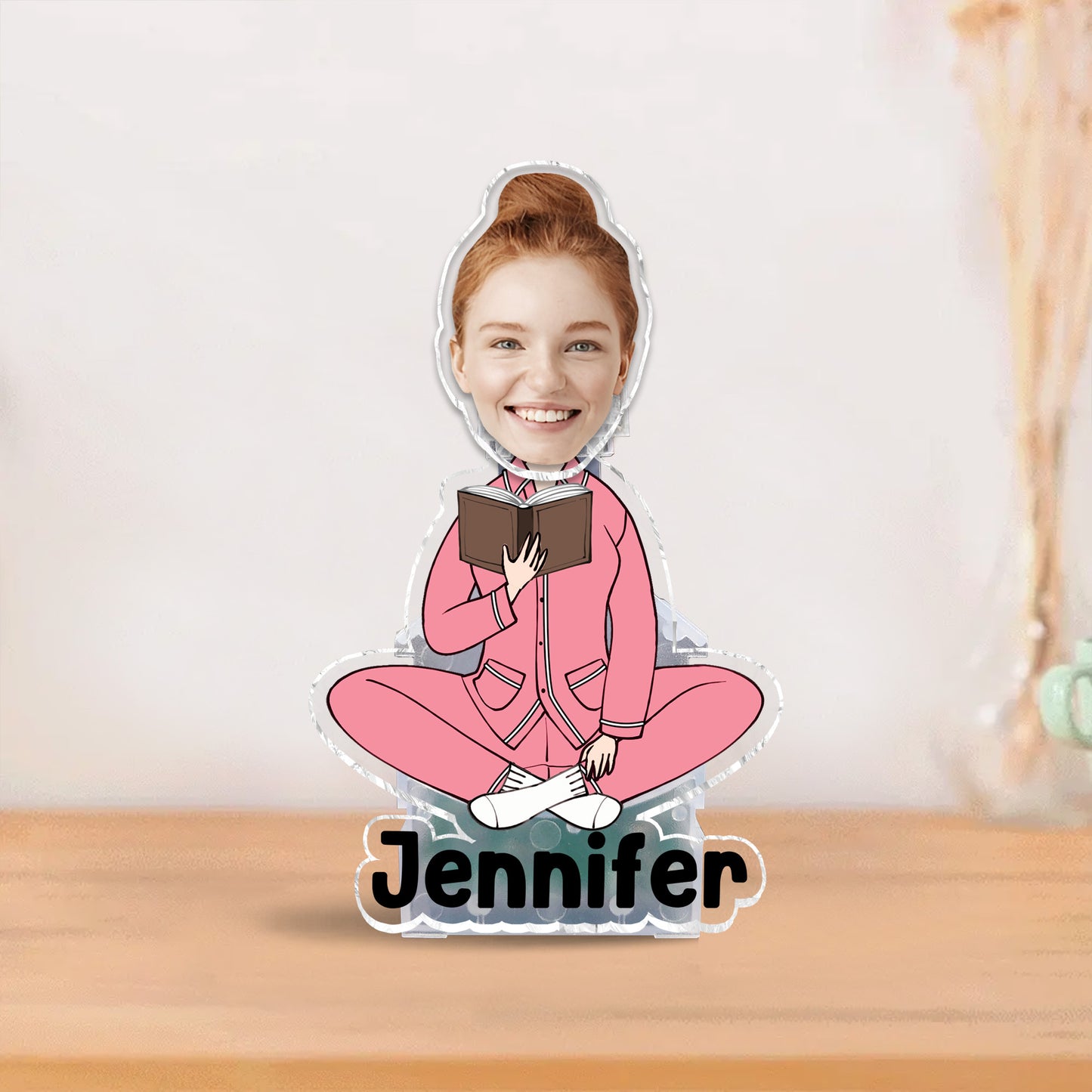 Einfach ein Mädchen, das Bücher liebt – personalisiertes Buch mit wackelndem Kopf