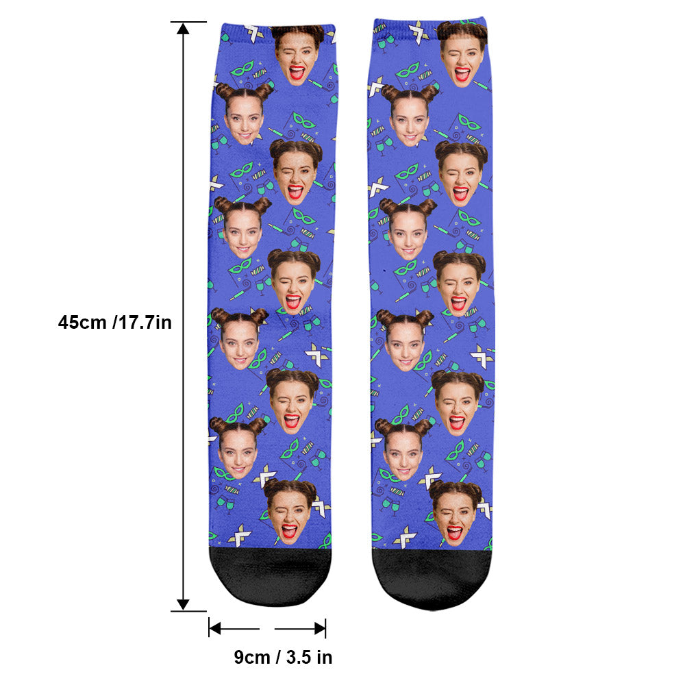 Individuelles Gesichtsmuster für Partys – Personalisierte Geschwistersocken
