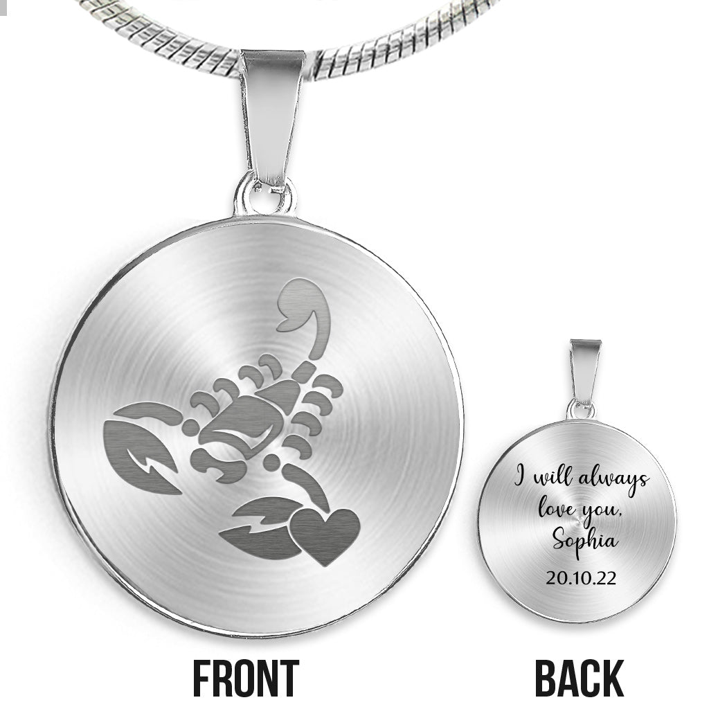 Sternzeichen-Halskette – Personalisierte runde Horoskop-Anhänger-Halskette