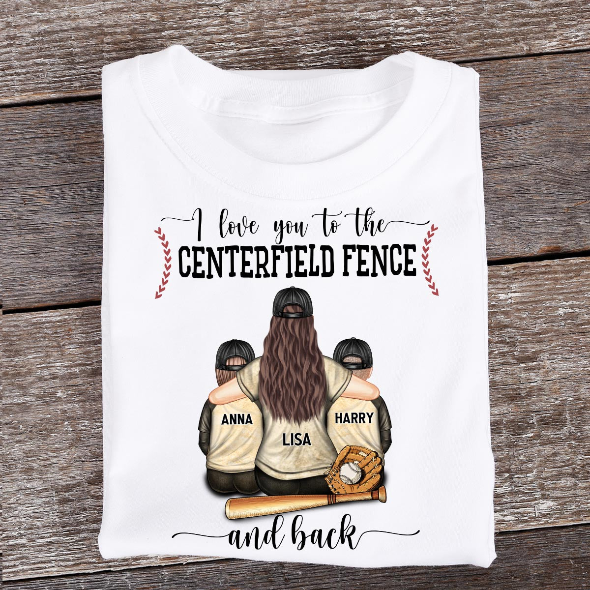 Mein Herz schlägt für dieses Spielfeld – Personalisiertes Baseball-T-Shirt und Hoodie