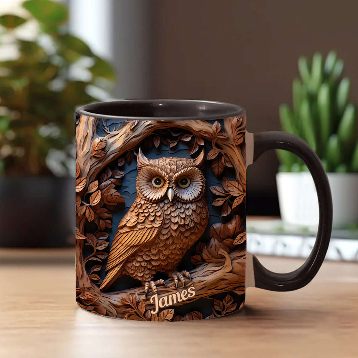 Einfach ein Mädchen, das Eulen liebt – personalisierte Tasse mit Eulenmotiv