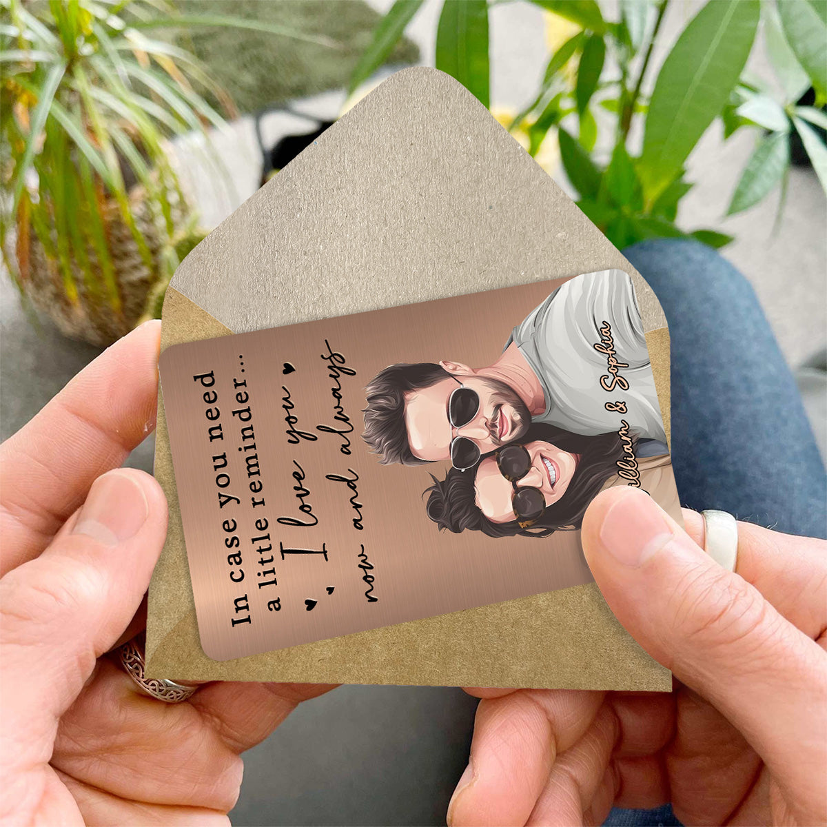 Ich liebe dich jetzt und für immer – Personalisierte Geldbörsenkarte für Paare