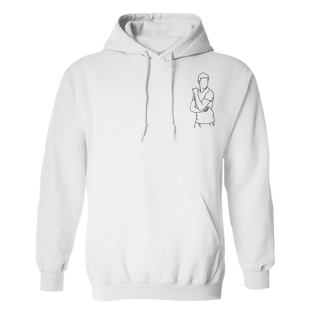 Individuelle Linienzeichnung – Personalisierter bestickter Hoodie für meinen Enkel