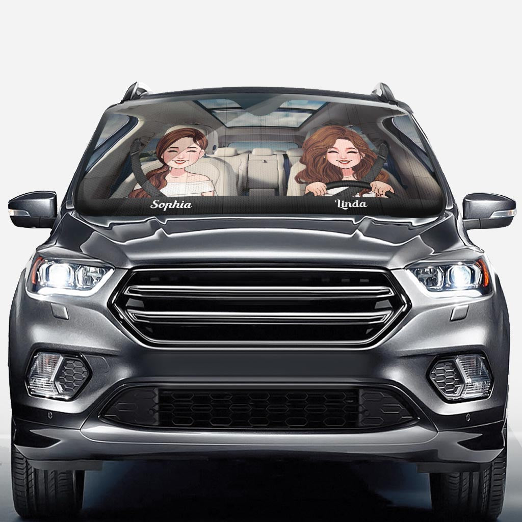Das Abenteuer wartet – Geschenkidee für Ehepartner (Ehefrau, Ehemann, Freundin, Freund, Mutter, Vater) – Personalisierte Auto-Sonnenblende