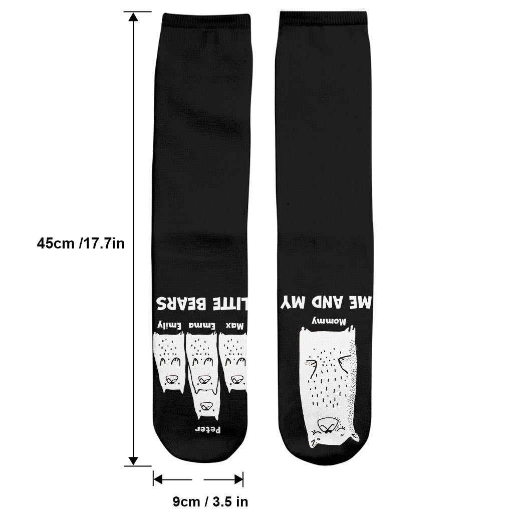 Ich und meine kleinen Bären – Geschenk für Papa, Oma, Opa, Mama, Onkel, Tante – Personalisierte Socken